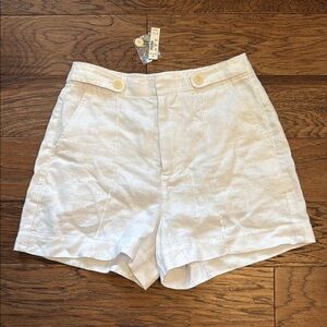 Madewell Women's White Linen Shorts, NWT, Sz 2